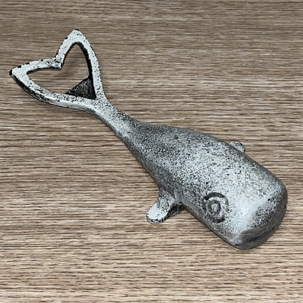 Tommy Bahama White Whale 1 lb Cast Iron Bar Bottle Opener Vintage 7.5 Inch Rare